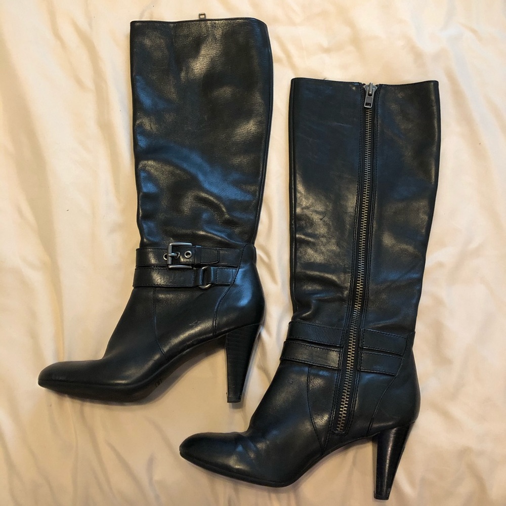 COACH authentic Leather Addie Calf Boot- Black